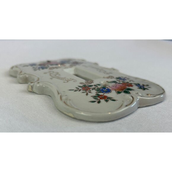 Vintage Porcelain Floral Double Light Switch Plate Cover Gold Accents S7310 - Picture 2 of 9